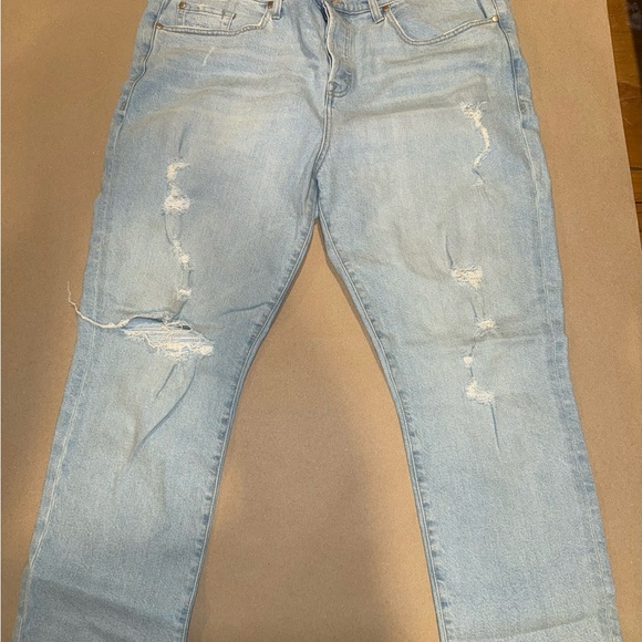 torrid Denim - Torrid Light Blue Washed Distressed Denim Jeans